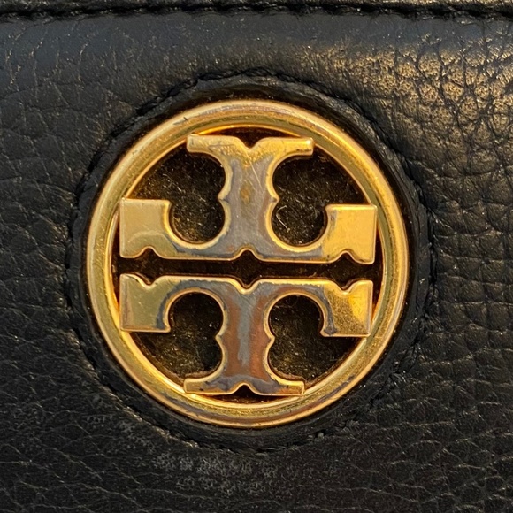 Tory Burch Carson Zip Continental Wallet Black Pebbled Leather - Picture 3 of 11